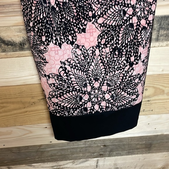 Connected Apparel size 10 Black and Pink Sheath Midi Sleeveless Stretchy Dress - Picture 5 of 8